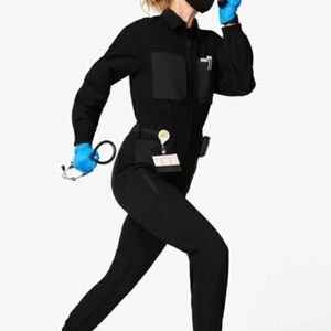 Figs Chennai Black Long Sleeve Cargo Scrub Jumpsuit